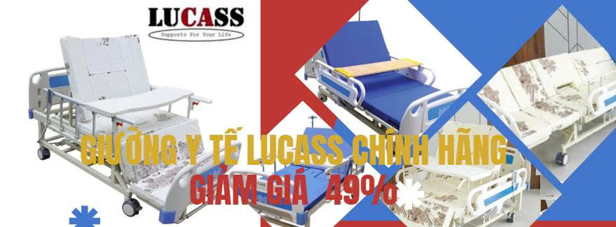 Giường Y Tế, Giường Bệnh Nhân Cho Người Già Lucass Điều khiển bằng điện tay quay, có bô vệ sinh